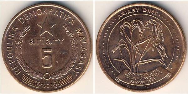 5 Ariary Madagascar Cuivre/Acier 