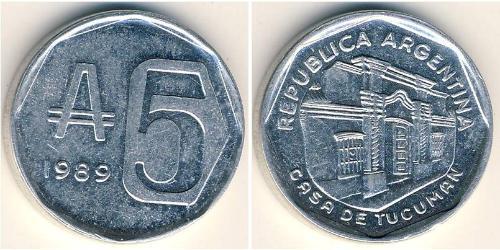 5 Austral República Argentina (1861 - ) Aluminio 