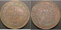 5 Baiocco Papal States (752-1870) Copper 