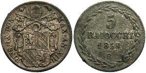 5 Baiocco Estados Pontificios (752-1870) Plata Pío IX (1792- 1878)