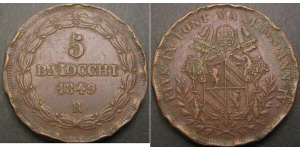 5 Baiocco Stato Pontificio (752-1870) Rame 