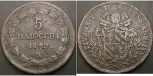 5 Baiocco 教皇国 (754 - 1870) 銅 