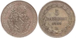 5 Baiocco 教皇国 (754 - 1870) 銅 