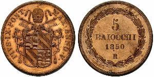 5 Baiocco 教皇国 (754 - 1870) 銅 