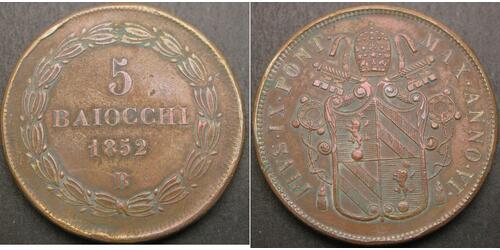 5 Baiocco 教皇国 (754 - 1870) 銅 