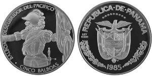 5 Balboa Panama Argent 