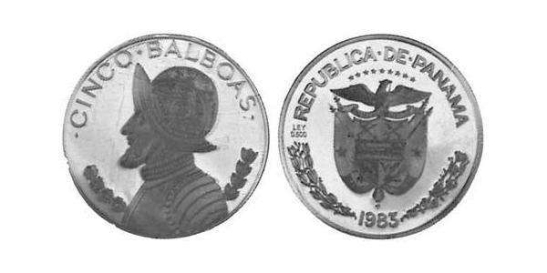 5 Balboa Panama Argent Vasco Núñez de Balboa (1475 – 1519)