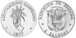 5 Balboa Panamá Argento 