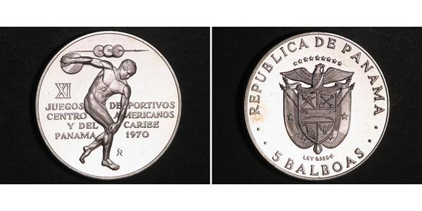 5 Balboa Panamá Argento 
