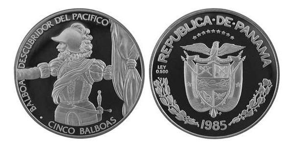 5 Balboa Panamá Argento 