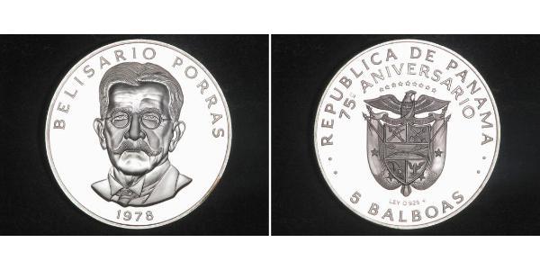 5 Balboa Panama Kupfer/Nickel Belisario Porras Barahona (1856 - 1942)