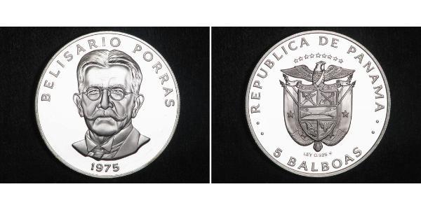 5 Balboa Panama Kupfer/Nickel Belisario Porras Barahona (1856 - 1942)