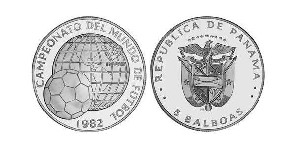 5 Balboa Panamá Plata 