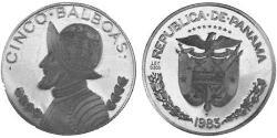 5 Balboa Panama Silber Vasco Núñez de Balboa (1475 – 1519)
