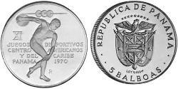 5 Balboa Republic of Panama Silver 