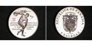 5 Balboa Republic of Panama Silver 