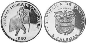 5 Balboa Republic of Panama Silver 