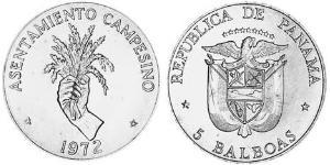 5 Balboa Republic of Panama Silver 