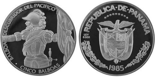 5 Balboa Republic of Panama Silver 