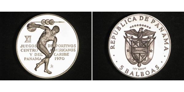 5 Balboa Republic of Panama Silver 