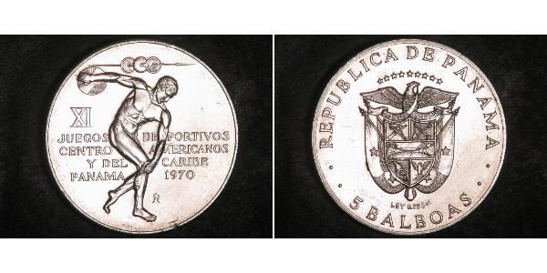 5 Balboa Republic of Panama Silver 