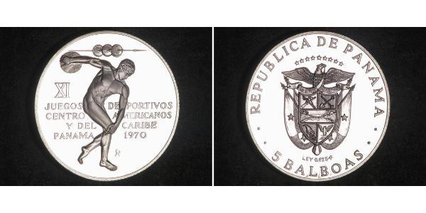 5 Balboa Republic of Panama Silver 