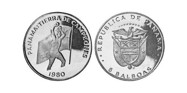 5 Balboa Republic of Panama Silver 