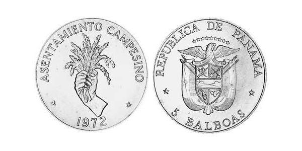 5 Balboa Republic of Panama Silver 