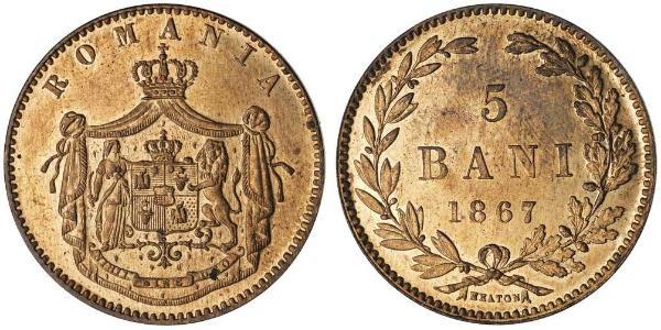 5 Ban Romanian Principalities (1859-1881) Cobre 