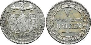 5 Batz Switzerland Silver 