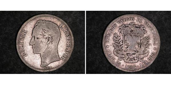 5 Bolivar Venezuela Argent 