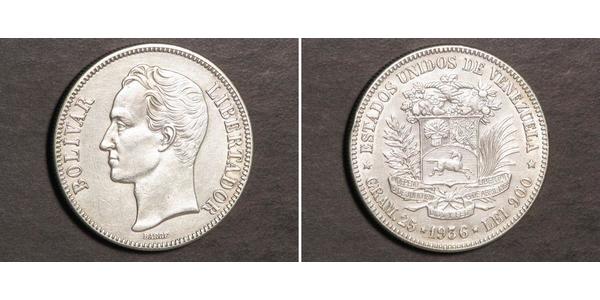 5 Bolivar Venezuela Argent 