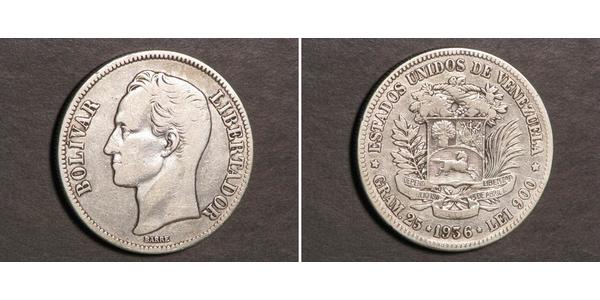 5 Bolivar Venezuela Argent 