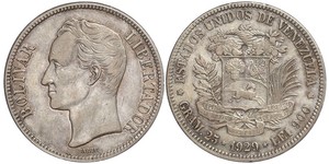 5 Bolivar Venezuela Argento 