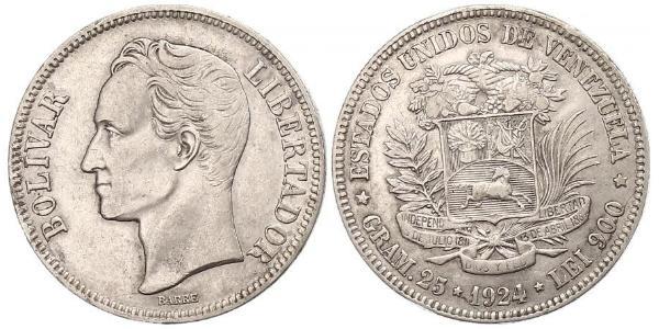 5 Bolivar Venezuela Argento 