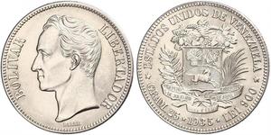 5 Bolivar Venezuela Plata 