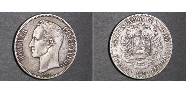 5 Bolivar Venezuela Silber 