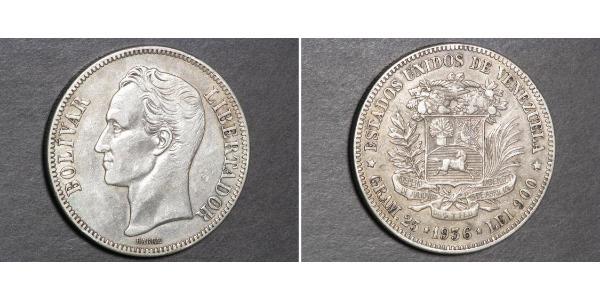 5 Bolivar Venezuela Silver 