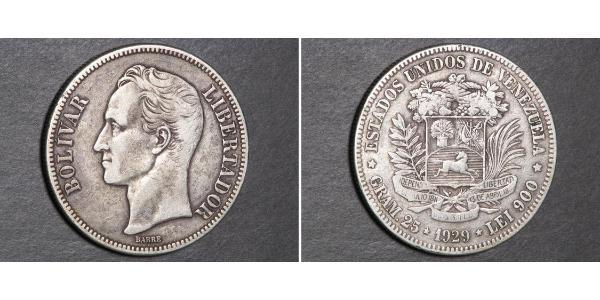 5 Bolivar Venezuela Silver 