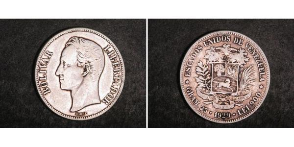 5 Bolivar Venezuela Silver 