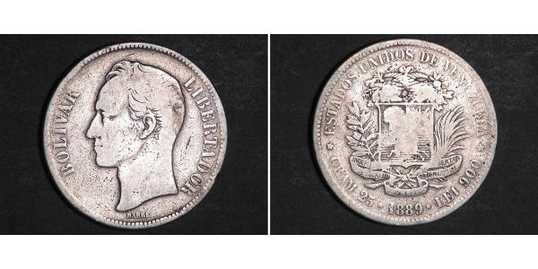 5 Bolivar Venezuela Silver 