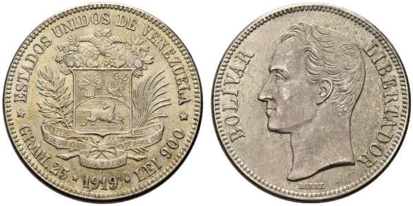 5 Bolivar Venezuela Silver 