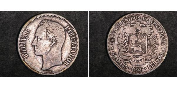 5 Bolivar Venezuela Silver 