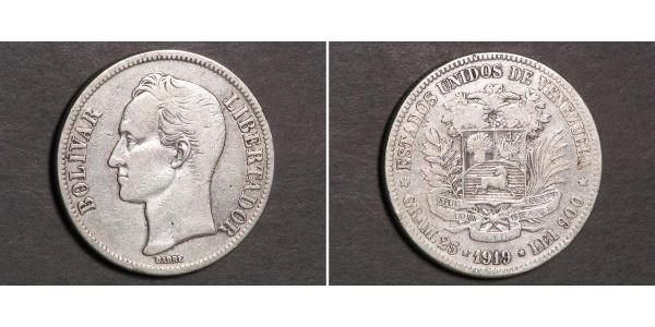 5 Bolivar Venezuela Silver 