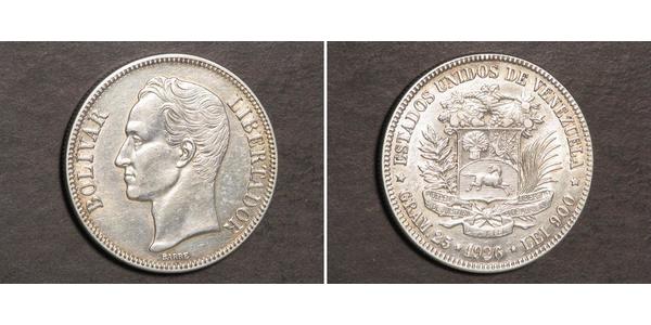 5 Bolivar Venezuela Silver 