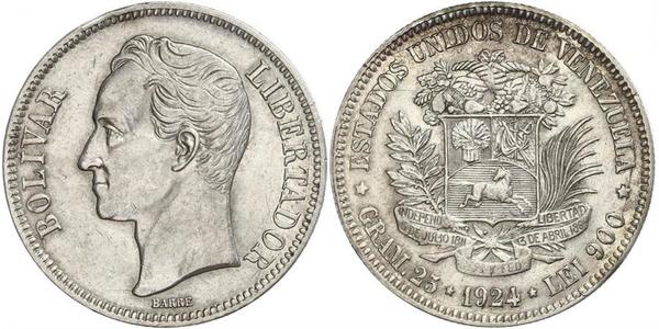 5 Bolivar Venezuela Silver 