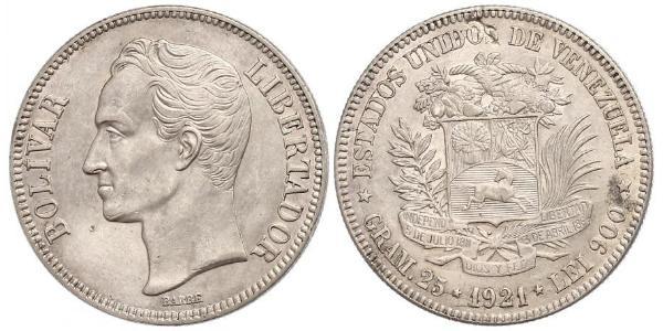 5 Bolivar Venezuela Silver 