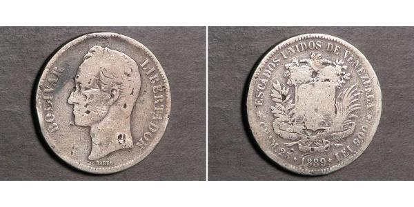 5 Bolivar Venezuela Silver 