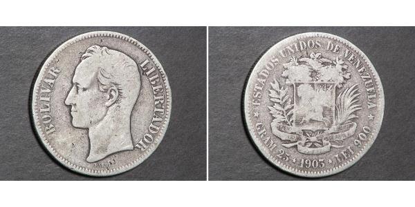 5 Bolivar Venezuela 銀 