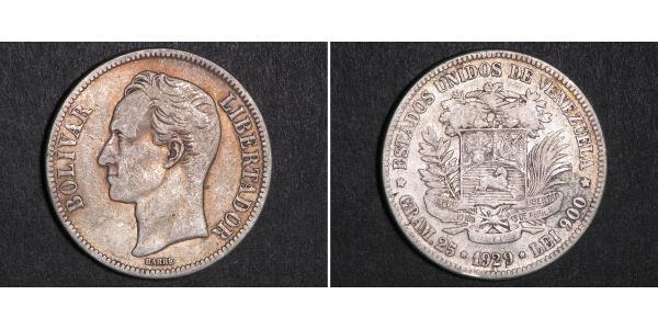 5 Bolivar Venezuela 銀 